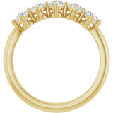 10K Gold Round Lab-Grown Diamond Five-Stone Anniversary Band – 3/8–3/4 CTW - Yellow Gold - view 2