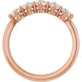 10K Gold Round Lab-Grown Diamond Five-Stone Anniversary Band – 3/8–3/4 CTW - Rose Gold - view 2