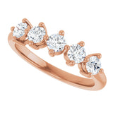 10K Gold Round Natural Diamond Five-Stone Anniversary Band – 1/3–3/4 CTW (Style 123843) - Rose Gold - view 5