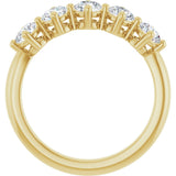 10K Gold Round Lab-Grown Diamond Five-Stone Anniversary Band – 9/10–1 5/8 CTW - Yellow Gold - view 2