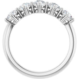 10K Gold Round Natural Diamond Five-Stone Anniversary Band – 1–1 1/2 CTW - White Gold - view 2