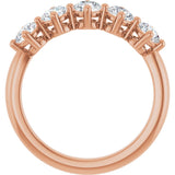 10K Gold Round Natural Diamond Five-Stone Anniversary Band – 1–1 1/2 CTW - Rose Gold - view 2