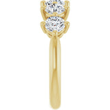 10K Gold Round Lab-Grown Diamond Five-Stone Anniversary Band – 9/10–1 5/8 CTW - Yellow Gold - view 4