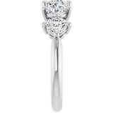 10K Gold Round Lab-Grown Diamond Five-Stone Anniversary Band – 9/10–1 5/8 CTW - White Gold - view 4