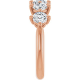 10K Gold Round Lab-Grown Diamond Five-Stone Anniversary Band – 9/10–1 5/8 CTW - Rose Gold - view 4