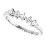 Platinum Asscher Natural Diamond Five-Stone Anniversary Band – 1/4–3/8 CTW - view 5