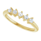 14K Gold Asscher Natural Diamond Five-Stone Anniversary Band – 1/4–3/8 CTW - Yellow Gold - view 5