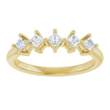 10K Gold Square Lab-Grown Diamond Five-Stone Anniversary Band – .07–3/8 CTW - Yellow Gold - view 3