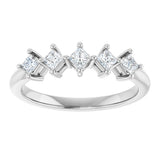 10K Gold Square Natural Diamond Five-Stone Anniversary Band – .07–1/2 CTW - White Gold - view 3