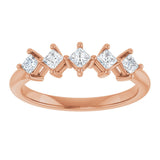 10K Gold Square Lab-Grown Diamond Five-Stone Anniversary Band – .07–3/8 CTW - Rose Gold - view 3