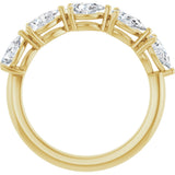 14K Gold Pear Natural Diamond Five-Stone Anniversary Band – 3/4–1 1/4 CTW - Yellow Gold - view 2