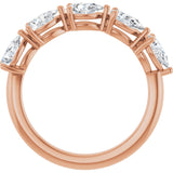 14K Gold Pear Lab-Grown Diamond Five-Stone Anniversary Band – 5/8–1 1/4 CTW - Rose Gold - view 2