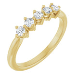 10K Gold Round Lab-Grown Diamond Five-Stone Anniversary Band – .07–1/3 CTW - Yellow Gold
