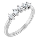 10K Gold Round Lab-Grown Diamond Five-Stone Anniversary Band – .07–1/3 CTW - White Gold
