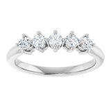 10K Gold Round Natural Diamond Five-Stone Anniversary Band – 1/3–3/4 CTW (Style 123843) - White Gold - view 3