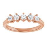 10K Gold Round Natural Diamond Five-Stone Anniversary Band – 1/3–3/4 CTW (Style 123843) - Rose Gold - view 3
