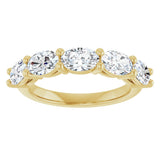 10K Gold Oval Natural Diamond Five-Stone Anniversary Band – 1 1/3–1 7/8 CTW - Yellow Gold - view 3