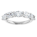 10K Gold Oval Natural Diamond Five-Stone Anniversary Band – 1 1/3–1 7/8 CTW - White Gold - view 3