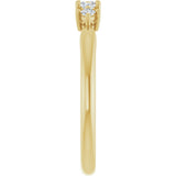 14K Gold Square Natural Diamond Five-Stone Anniversary Band – 3/8–1 1/8 CTW - Yellow Gold - view 4