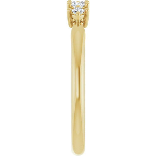 10K Gold Square Lab-Grown Diamond Five-Stone Anniversary Band – .07–3/8 CTW - Yellow Gold - view 4