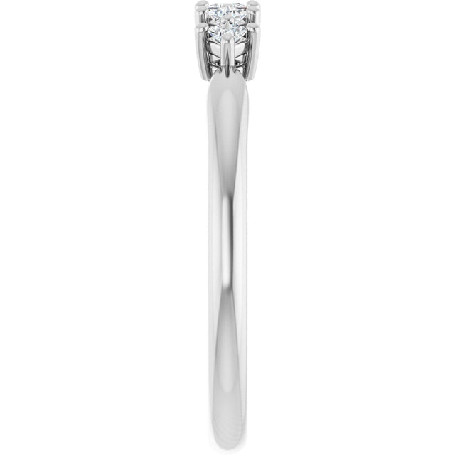 10K Gold Square Lab-Grown Diamond Five-Stone Anniversary Band – .07–3/8 CTW - White Gold - view 4
