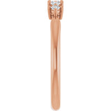 10K Gold Square Lab-Grown Diamond Five-Stone Anniversary Band – .07–3/8 CTW - Rose Gold - view 4