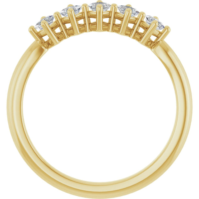 10K Gold Square Natural Diamond Five-Stone Anniversary Band – .07–1/2 CTW - Yellow Gold - view 2