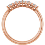 10K Gold Square Lab-Grown Diamond Five-Stone Anniversary Band – .07–3/8 CTW - Rose Gold - view 2