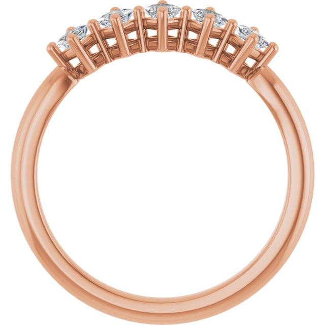 10K Gold Square Lab-Grown Diamond Five-Stone Anniversary Band – .07–3/8 CTW - Rose Gold - view 2