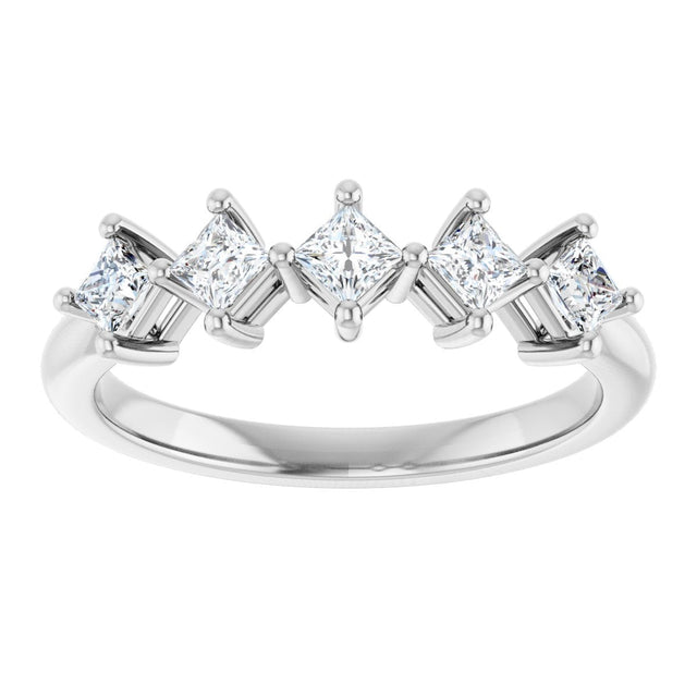 Platinum Square Natural Diamond Five-Stone Anniversary Band – 3/8–1 1/3 CTW - view 3