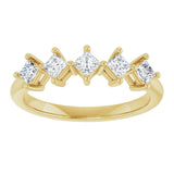 10K Gold Square Natural Diamond Five-Stone Anniversary Band – .07–1/2 CTW - Yellow Gold - view 3