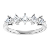 10K Gold Square Lab-Grown Diamond Five-Stone Anniversary Band – 1/2–1 9/10 CTW (Style 123843) - White Gold - view 3