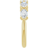 14K Gold Pear Natural Diamond Five-Stone Anniversary Band – 3/4–1 1/4 CTW - Yellow Gold - view 4