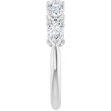 Platinum Pear Natural Diamond Five-Stone Anniversary Band – 3/4–1 1/4 CTW - view 4