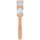 14K Gold Pear Lab-Grown Diamond Five-Stone Anniversary Band – 5/8–1 1/4 CTW - Rose Gold - view 4
