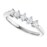 Platinum Round Natural Diamond Five-Stone Anniversary Band – 1/6–9/10 CTW - view 5