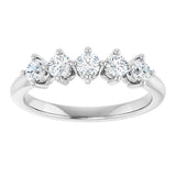 Platinum Round Natural Diamond Five-Stone Anniversary Band – 1/6–9/10 CTW - view 3
