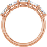 10K Gold Oval Natural Diamond Five-Stone Anniversary Band – 1 1/3–1 7/8 CTW - Rose Gold - view 2