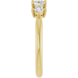 10K Gold Square Lab-Grown Diamond Five-Stone Anniversary Band – .07–3/8 CTW - Yellow Gold - view 4
