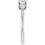 10K Gold Square Lab-Grown Diamond Five-Stone Anniversary Band – .07–3/8 CTW - White Gold - view 4