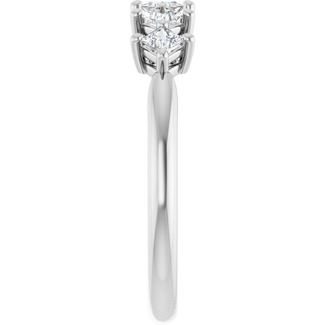 10K Gold Square Lab-Grown Diamond Five-Stone Anniversary Band – .07–3/8 CTW - White Gold - view 4