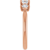 10K Gold Square Lab-Grown Diamond Five-Stone Anniversary Band – .07–3/8 CTW - Rose Gold - view 4