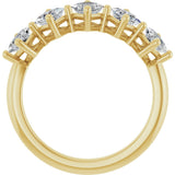 10K Gold Square Lab-Grown Diamond Five-Stone Anniversary Band – 1/2–1 9/10 CTW (Style 123843) - Yellow Gold - view 2
