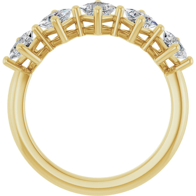10K Gold Square Lab-Grown Diamond Five-Stone Anniversary Band – 1/2–1 9/10 CTW (Style 123843) - Yellow Gold - view 2