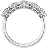 10K Gold Square Natural Diamond Five-Stone Anniversary Band – 5/8–1 9/10 CTW - White Gold - view 2