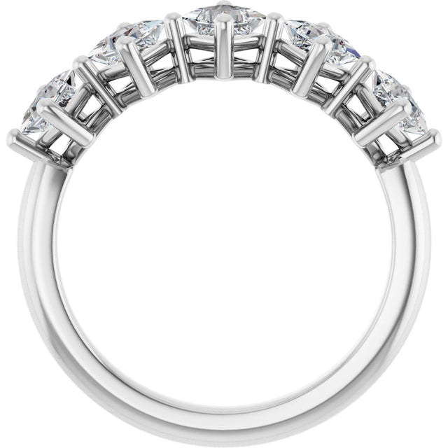 10K Gold Square Natural Diamond Five-Stone Anniversary Band – 5/8–1 9/10 CTW - White Gold - view 2