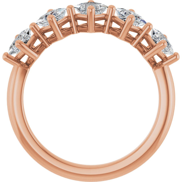 10K Gold Square Natural Diamond Five-Stone Anniversary Band – 5/8–1 9/10 CTW - Rose Gold - view 2