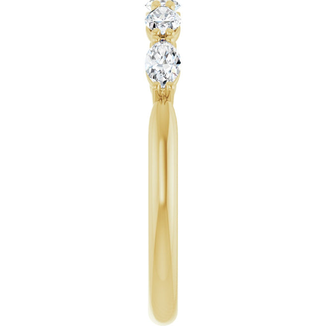 14K Gold Marquise Lab-Grown Diamond Five-Stone Anniversary Band – 1/3–1/2 CTW - Yellow Gold - view 4