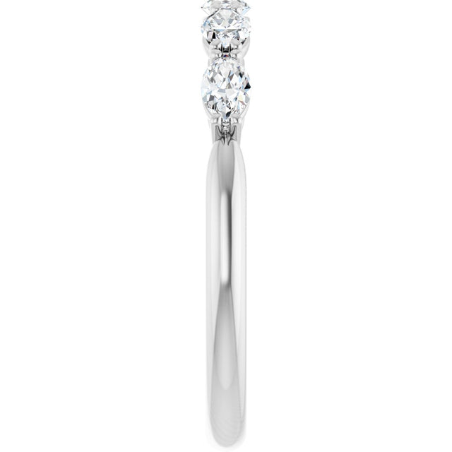14K Gold Marquise Natural Diamond Five-Stone Anniversary Band – 1/3–5/8 CTW - White Gold - view 4