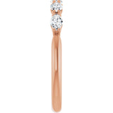 14K Gold Marquise Natural Diamond Five-Stone Anniversary Band – 1/3–5/8 CTW - Rose Gold - view 4